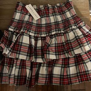 JANIE AND JACK PLAID SMOCKED WAIST TIERED SKIRT